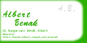 albert benak business card
