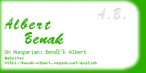 albert benak business card